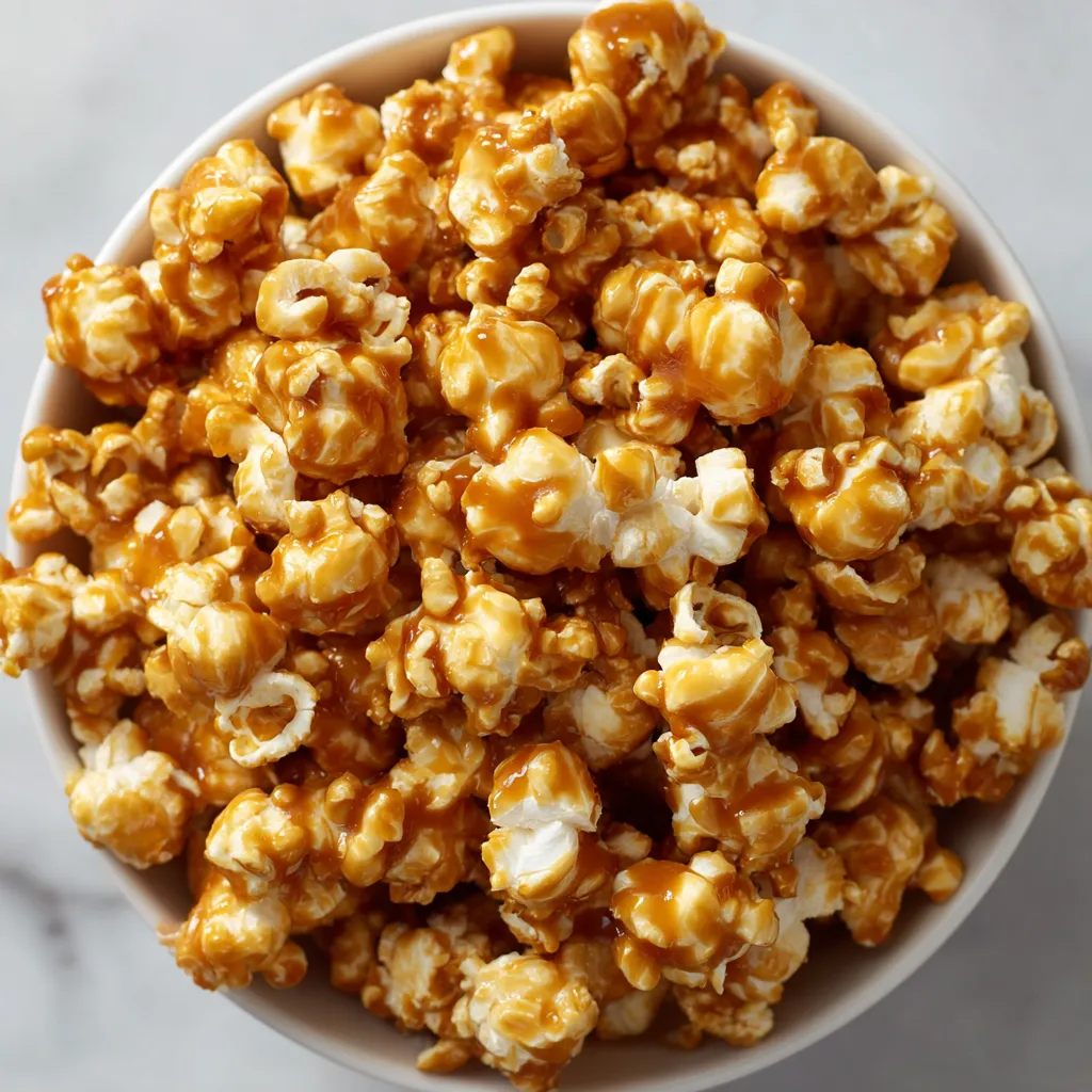 A bowl of homemade caramel corn.