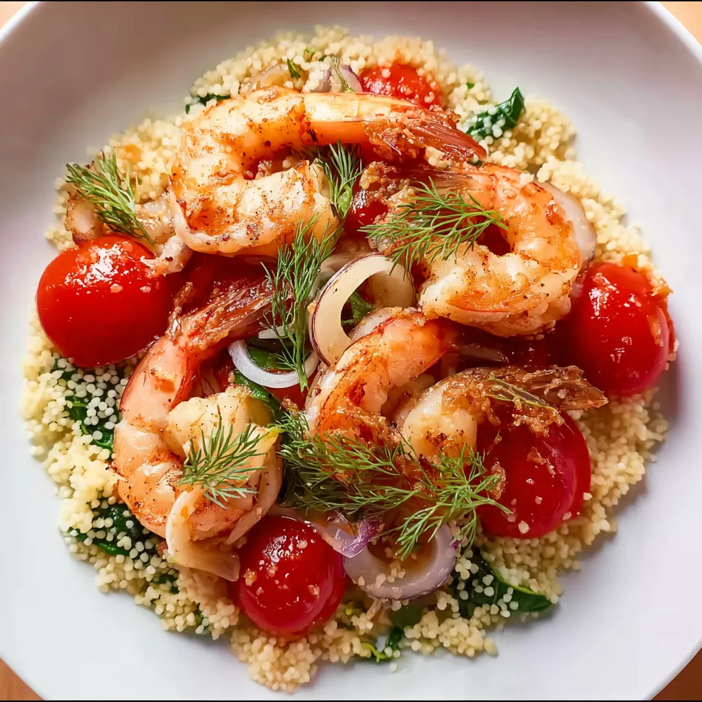A plate of Mediterranean Shrimp.