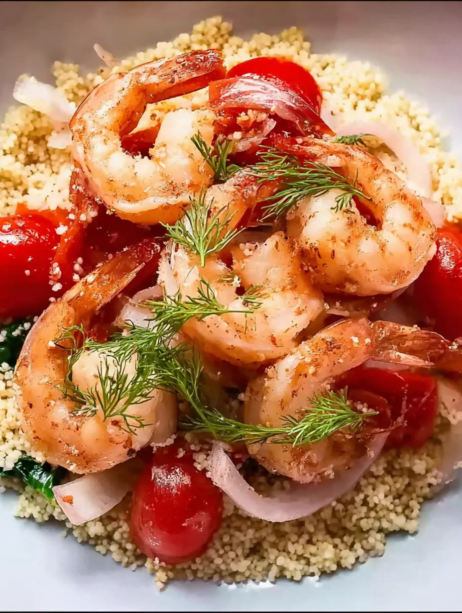 A plate of shrimp with tomatoes and onions.
