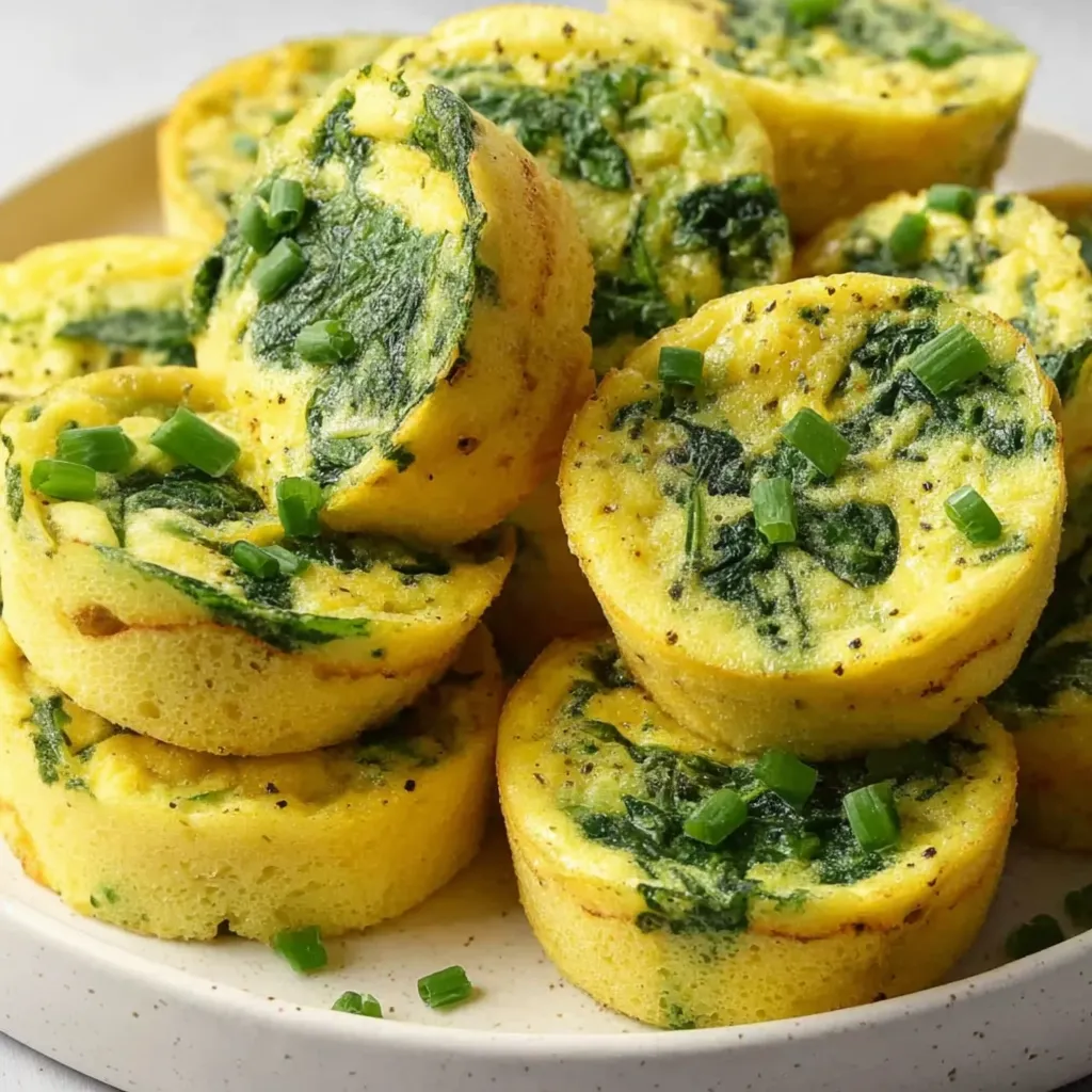 A plate of spinach egg bites.