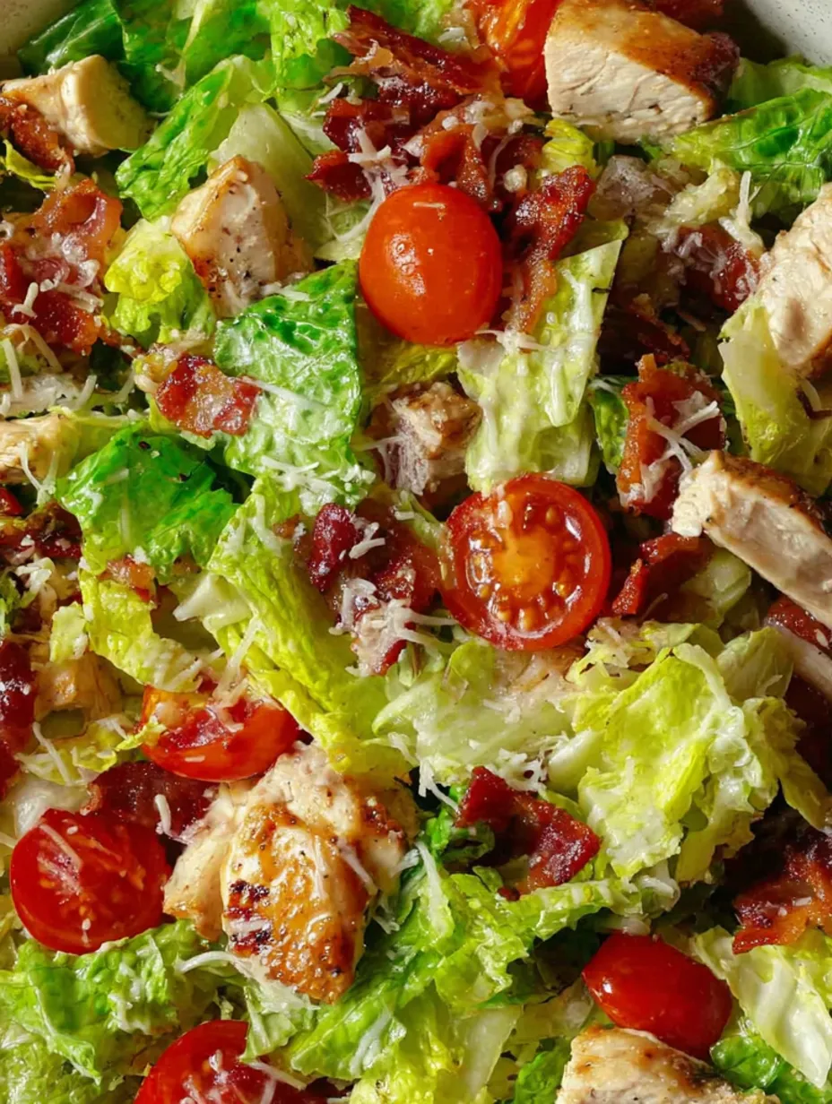 A BLT salad with chicken and tomatoes.