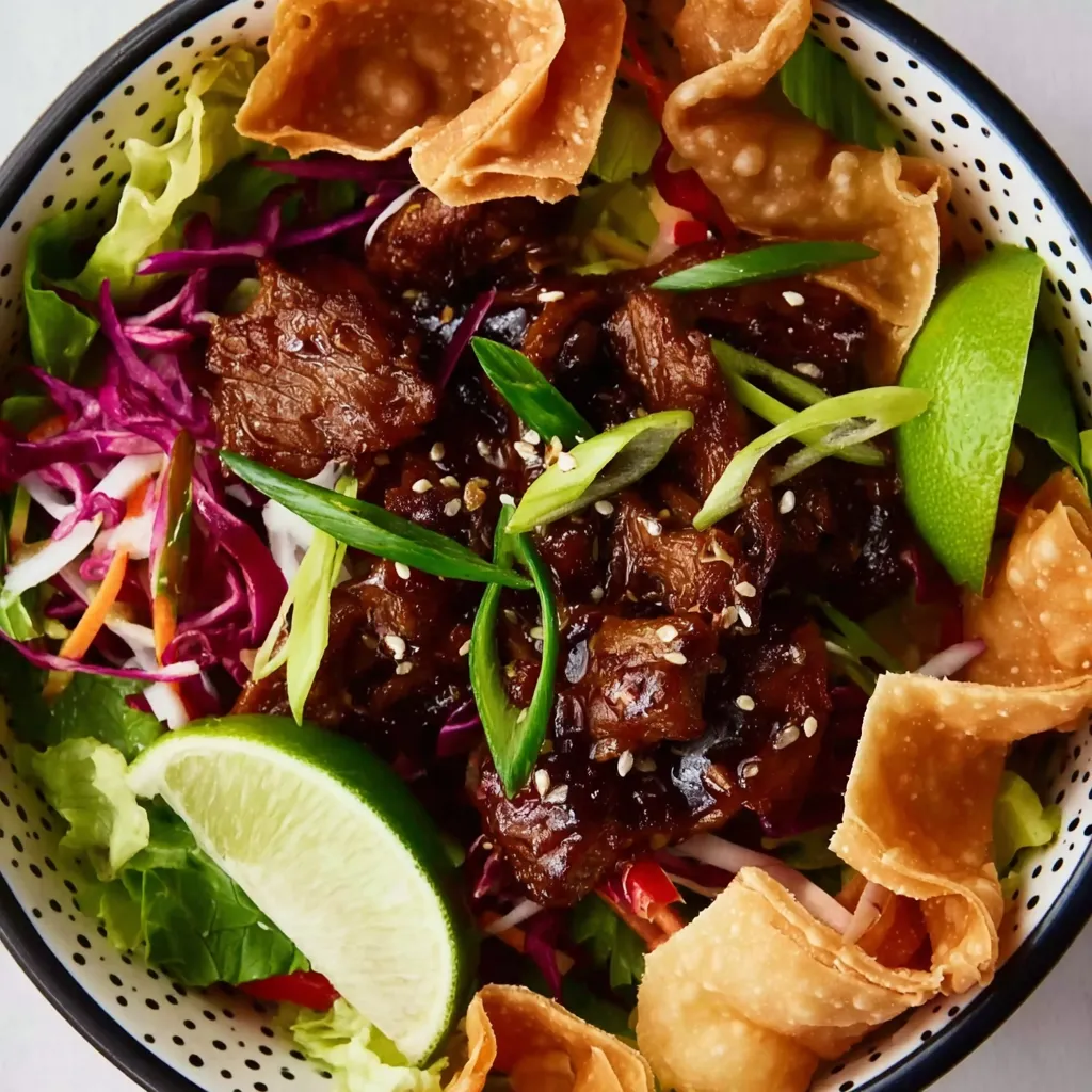 A bowl of food with chicken, lime, and vegetables.