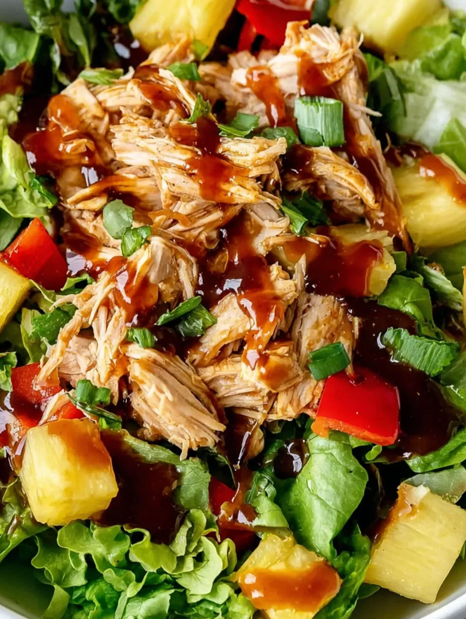A close up of a Hawaiian chicken salad bowl.