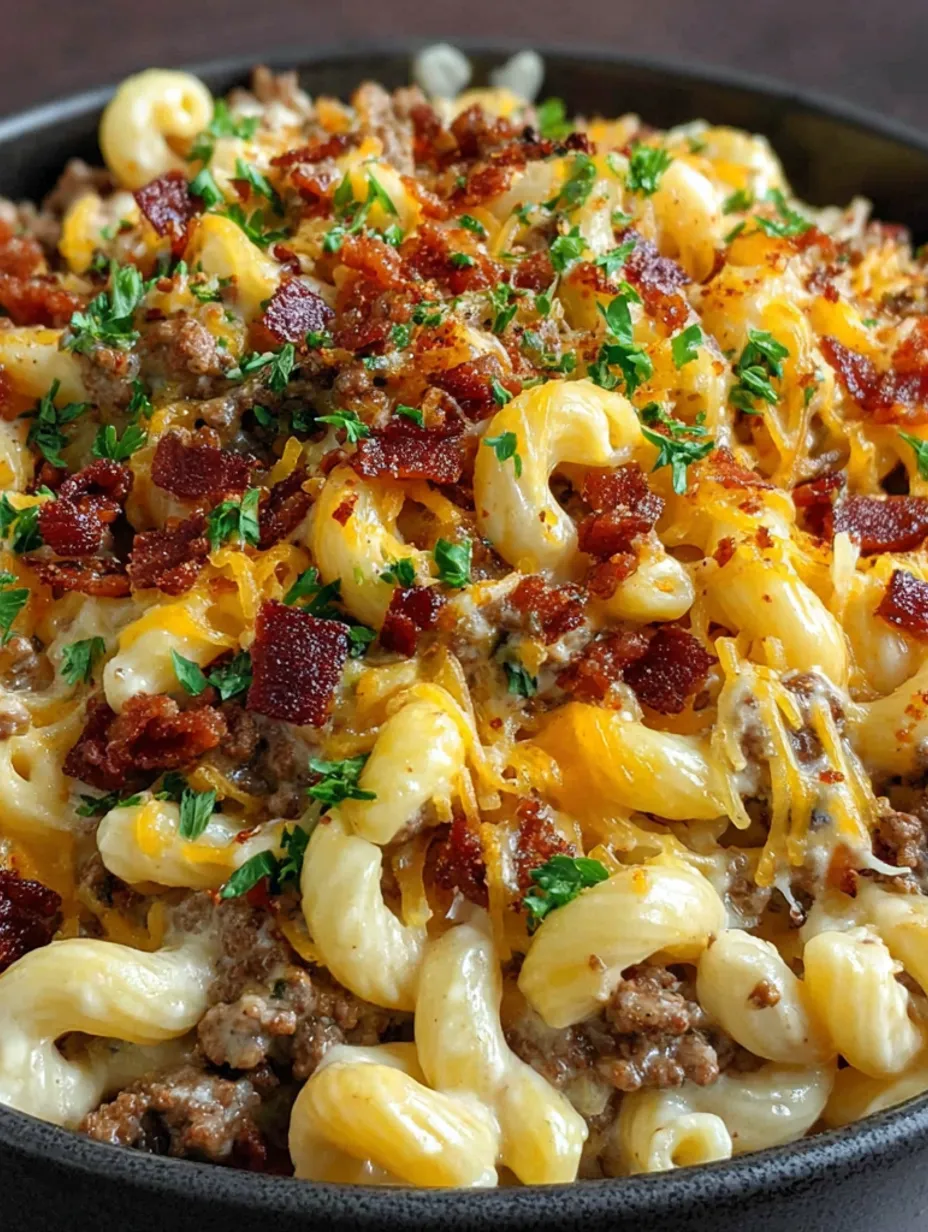 A creamy bacon cheeseburger alfredo.