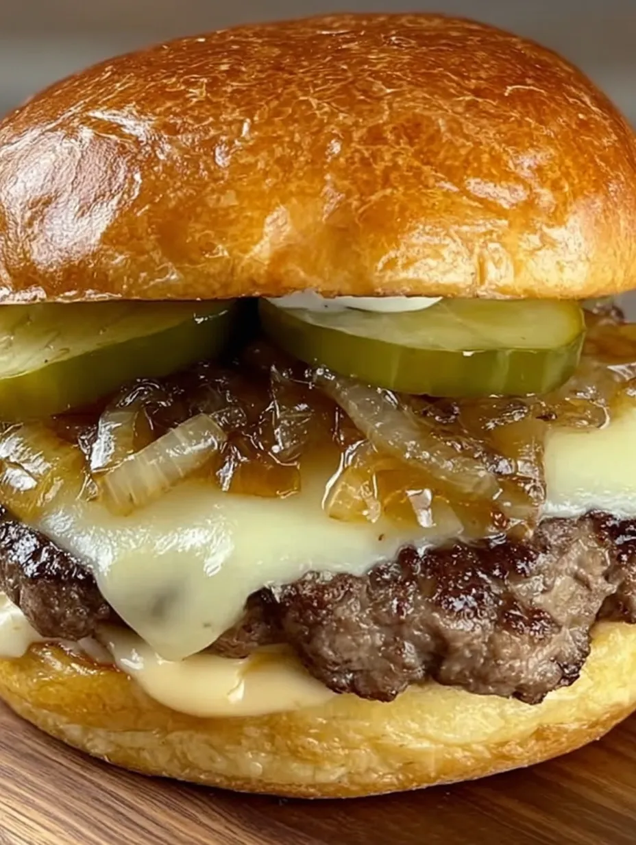 A close up of a burger with onions.