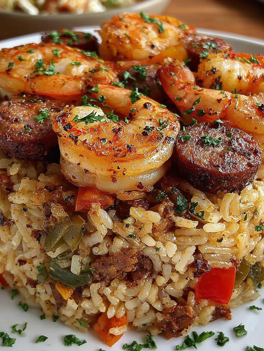 A plate of shrimp and rice.