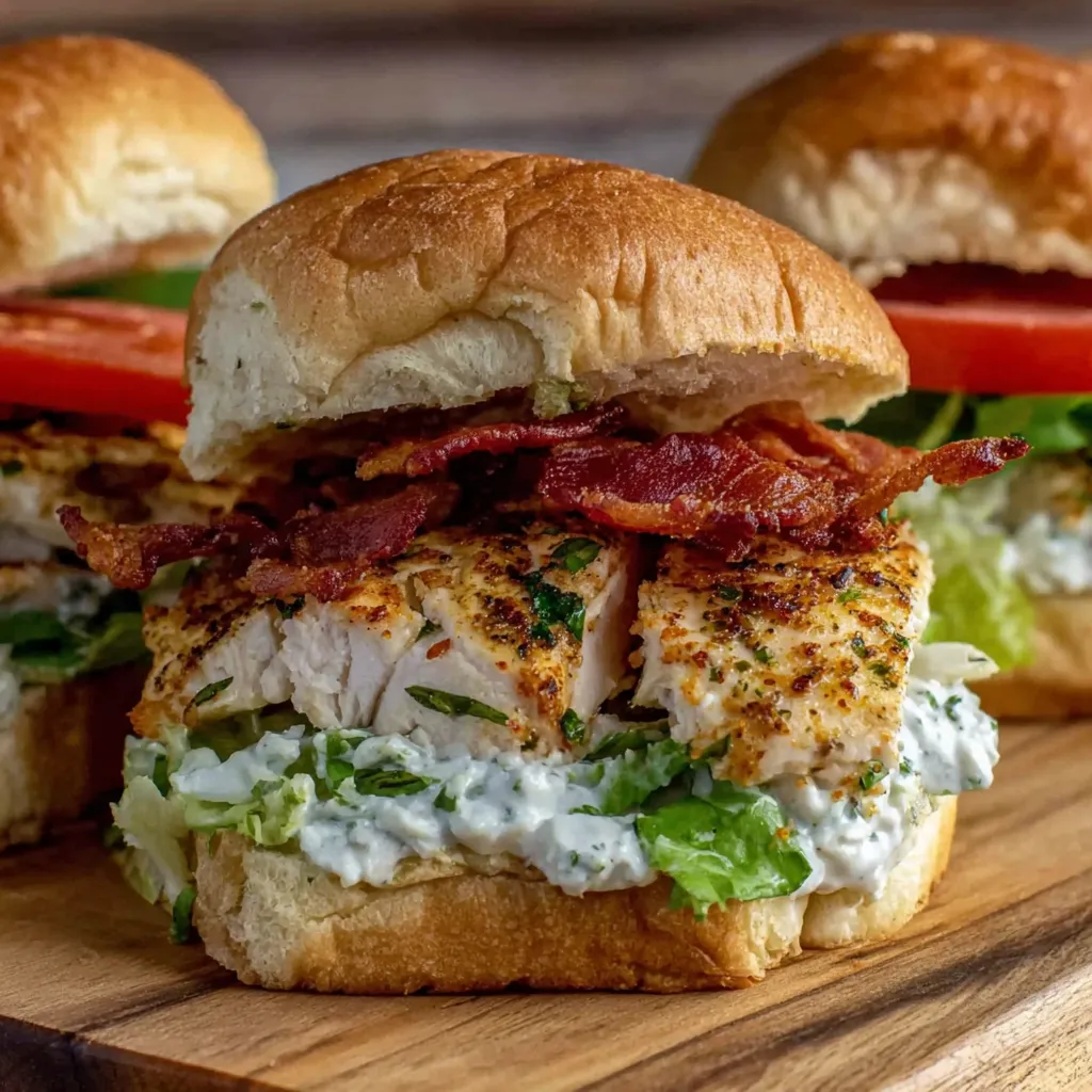 A chopped chicken bacon ranch sandwich.