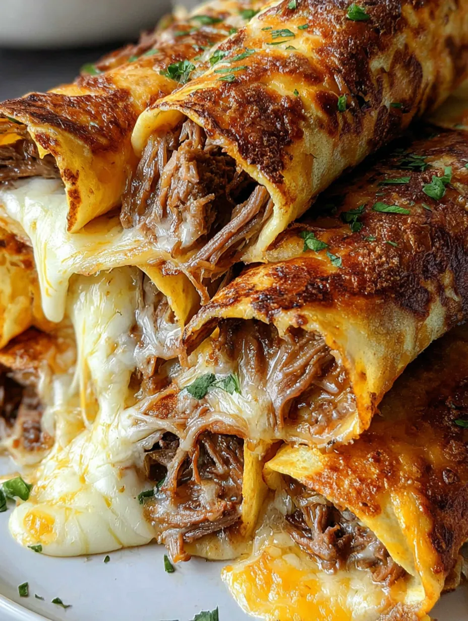French dip tortilla roll ups.