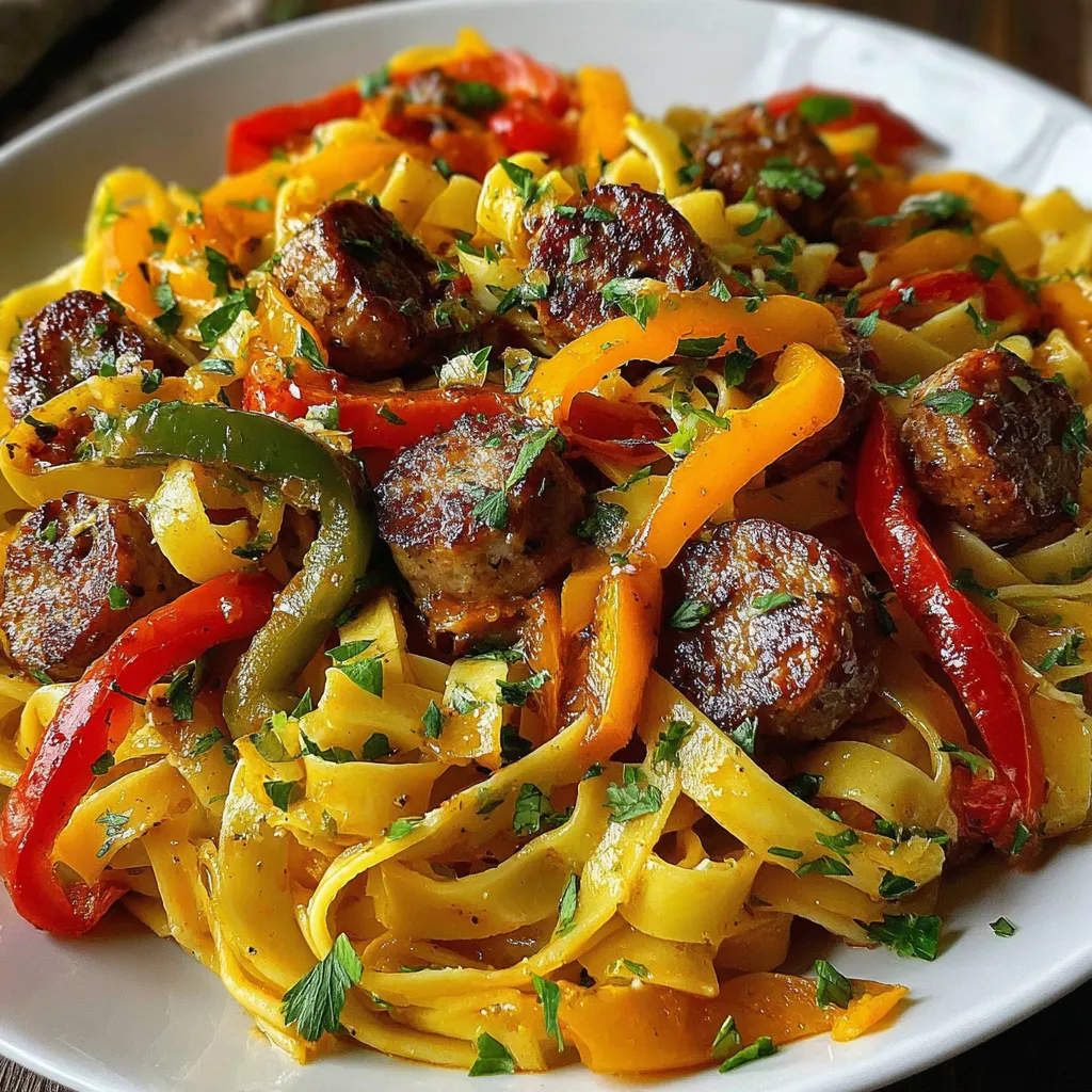 A plate of Italian drunken noodles pasta.