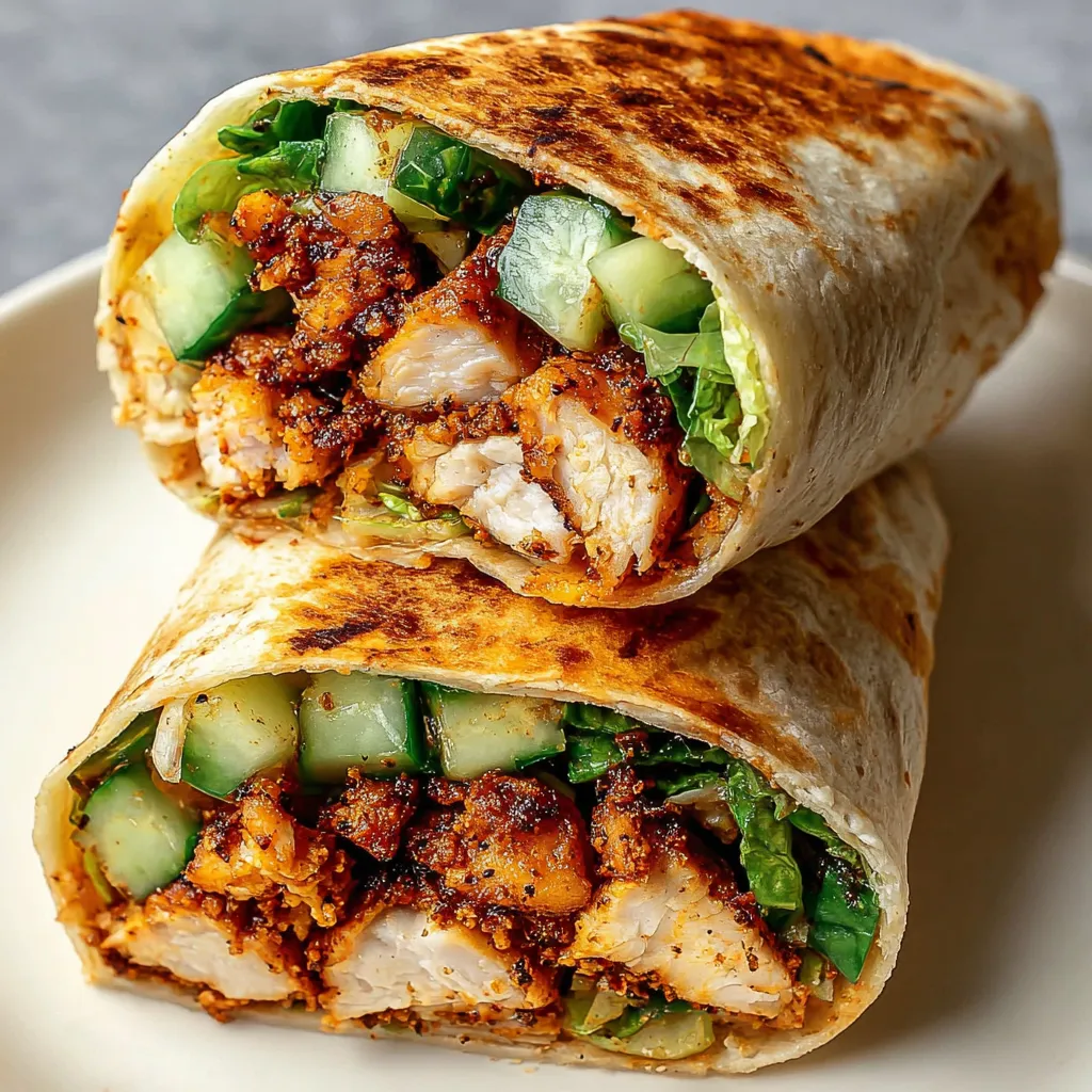 A healthy honey mustard chicken wrap.