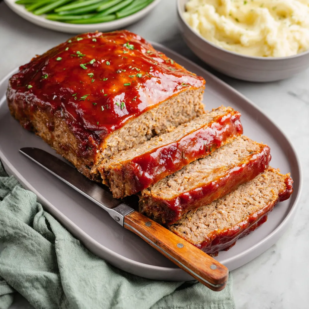 A meatloaf with a knife on top.