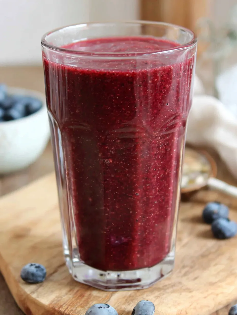 A glass of cranberry blueberry juice.