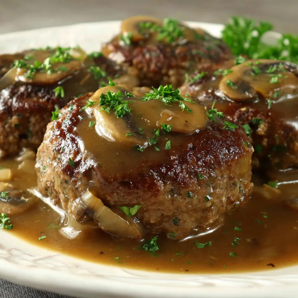 A plate of meat covered in gravy.