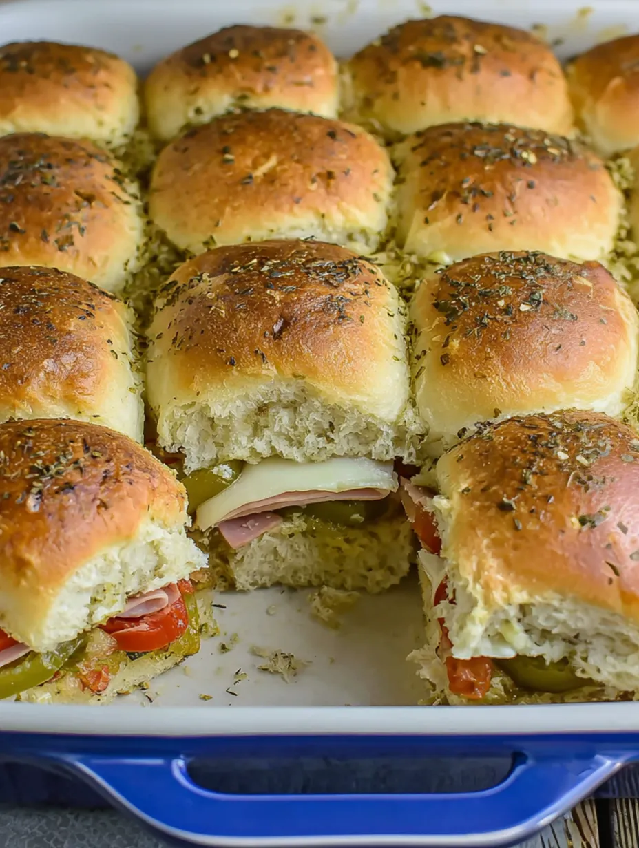 A plate of hot Italian sub sliders.