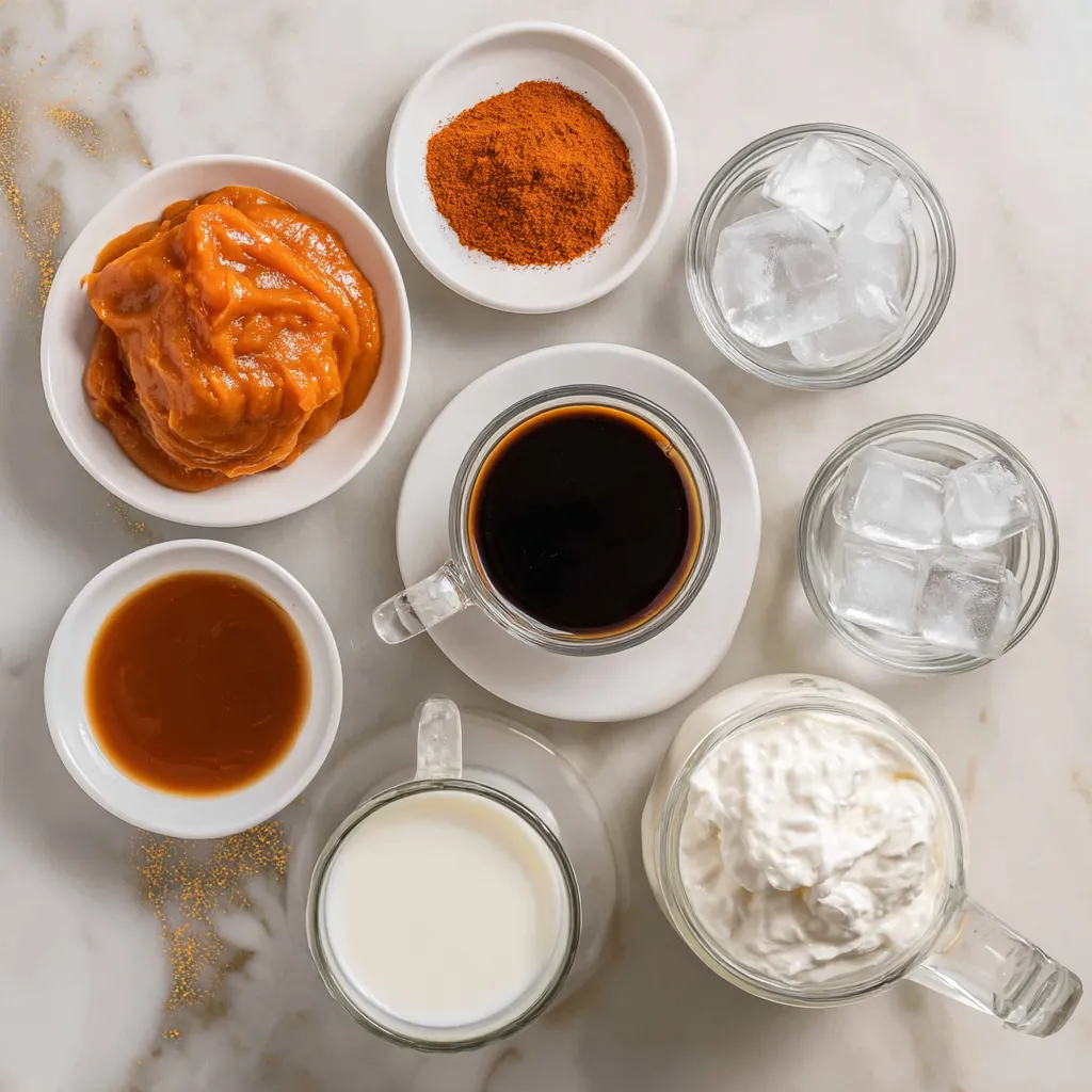 A Starbucks copycat iced pumpkin spice latte.