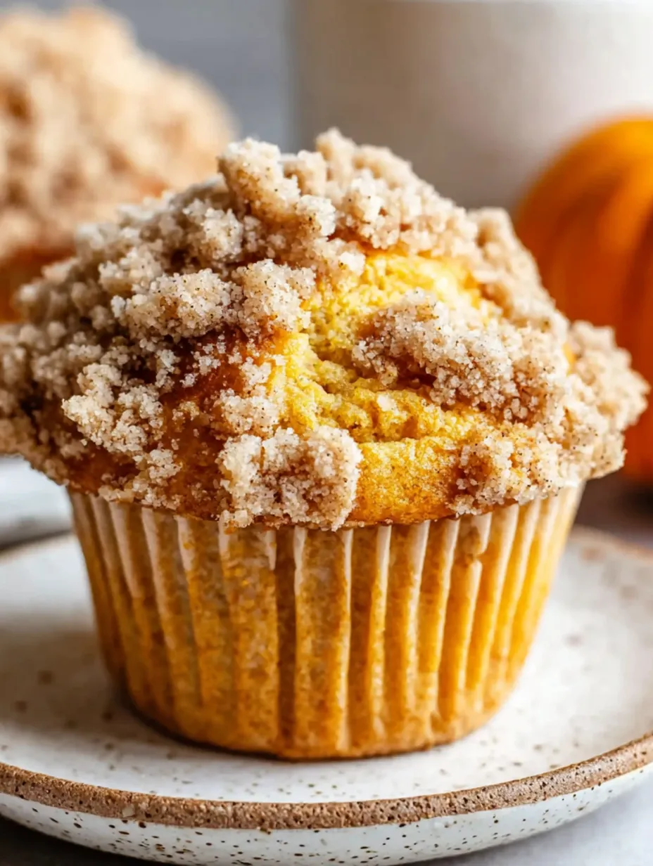 A muffin with a streusel topping.