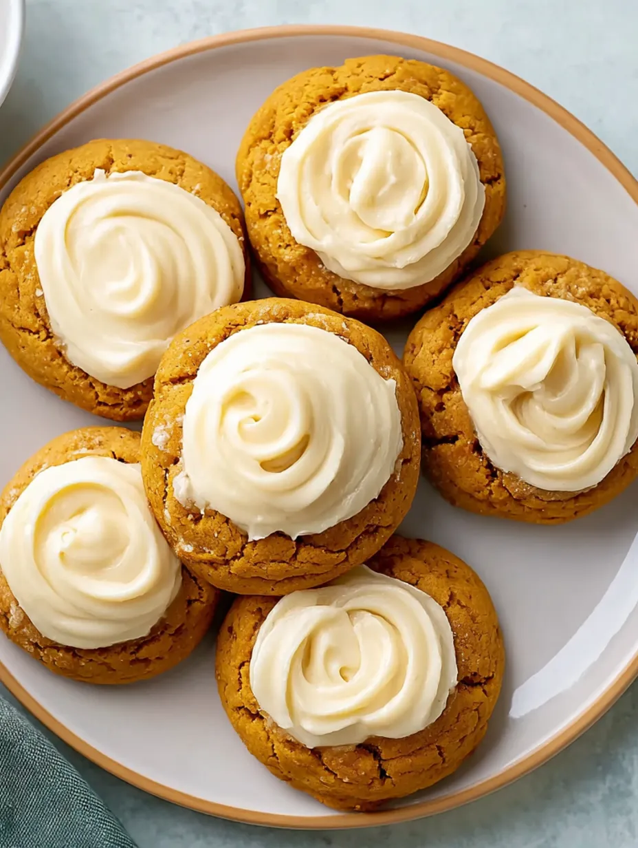 A plate of pumpkin cheesecake cookies.