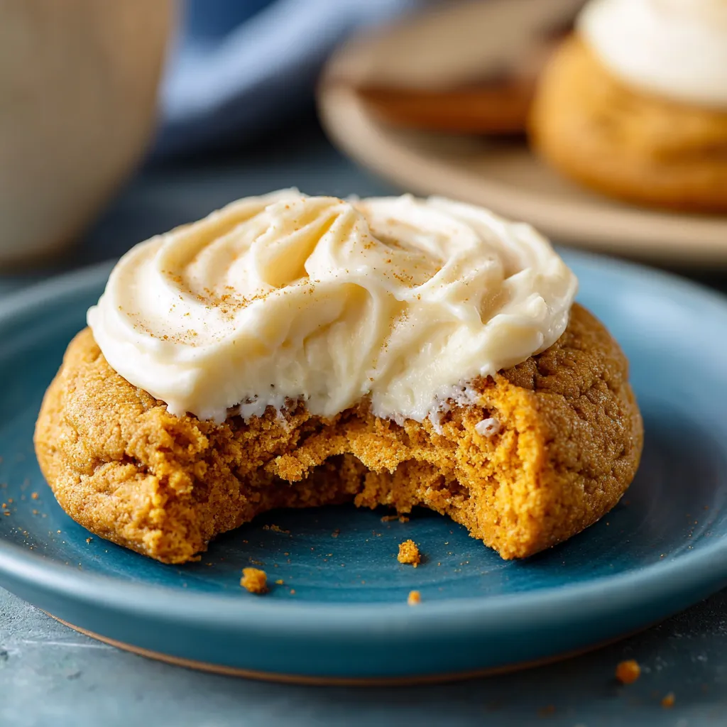 A slice of pumpkin cheesecake cookie.
