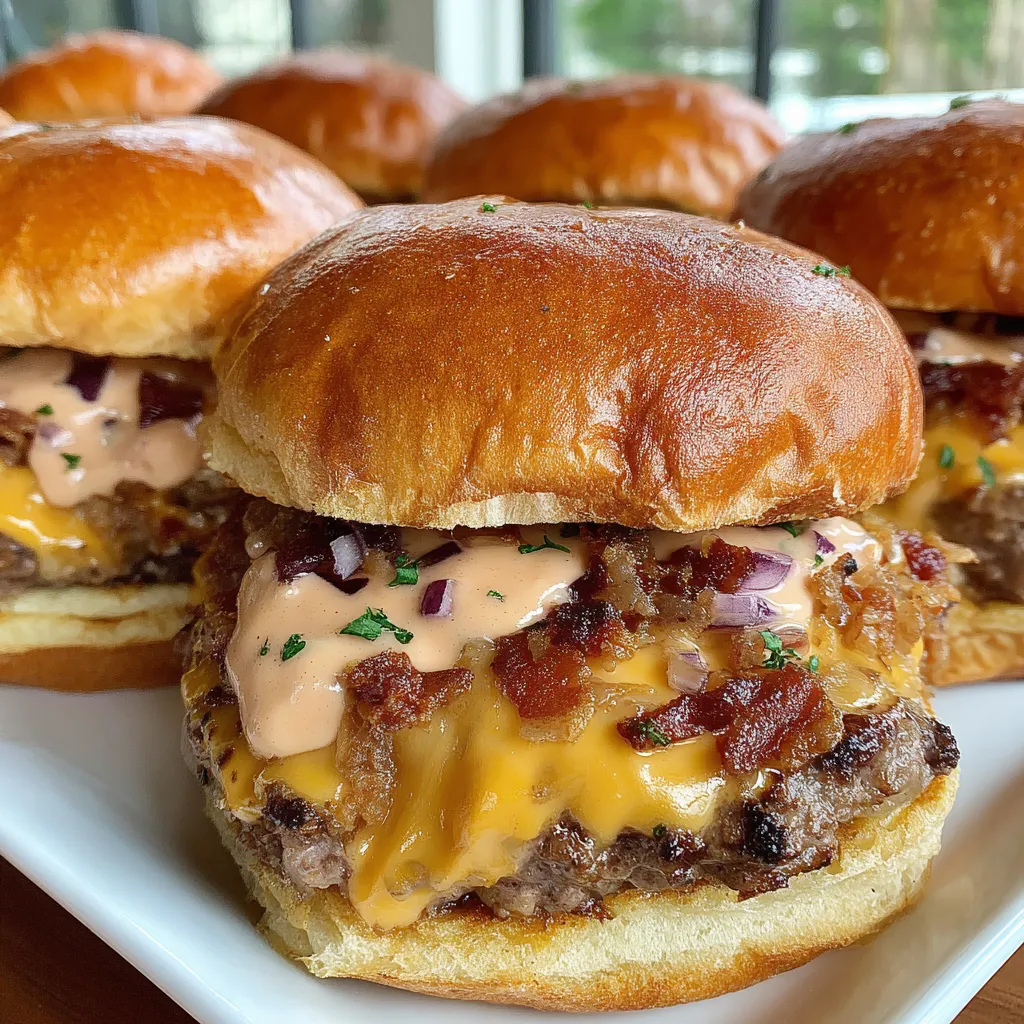 A plate of crack burger sandwiches.