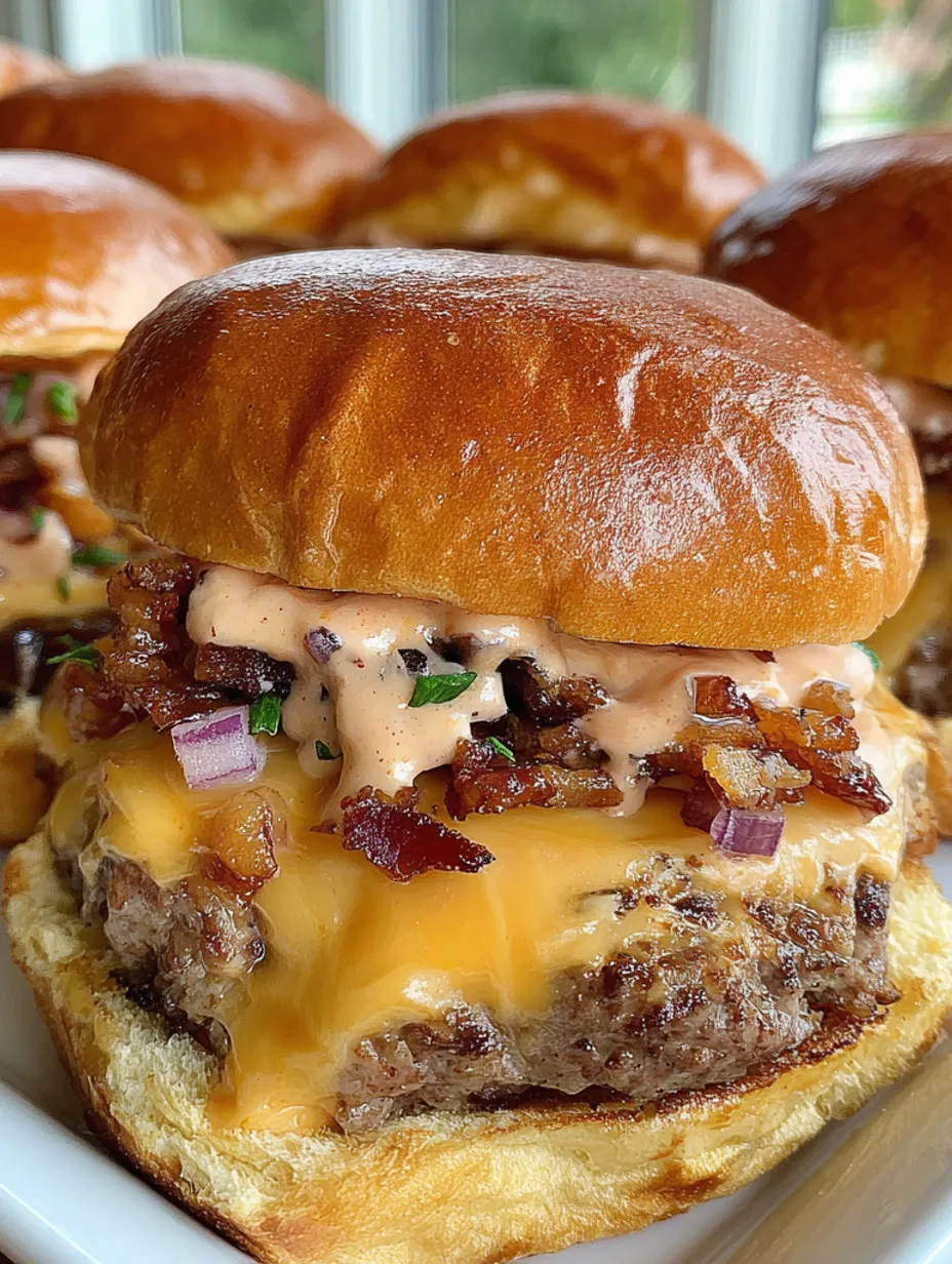 A close up of a burger with cheese and bacon.