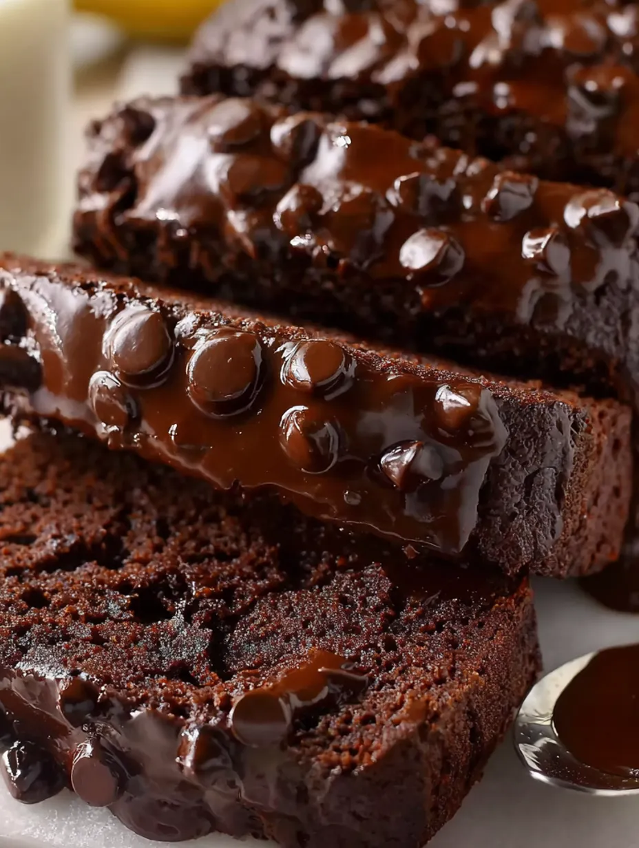 A slice of chocolate banana bread.