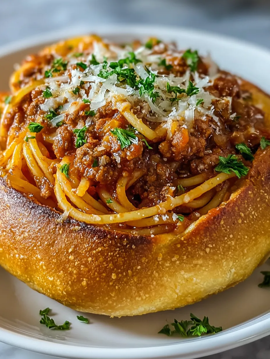 A bowl of spaghetti with garlic bread.