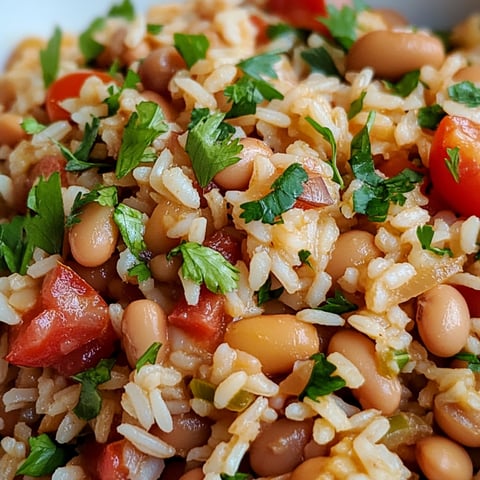 A dish of rice and beans.