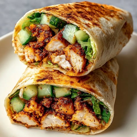 A healthy honey mustard chicken wrap.