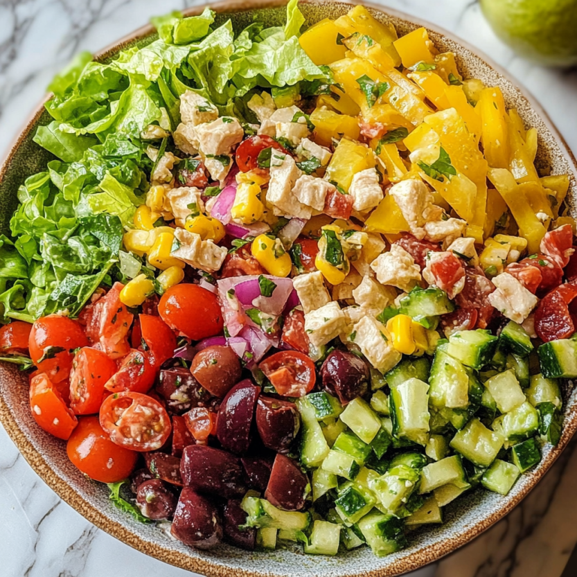 A bowl of Italian chopped salad.
