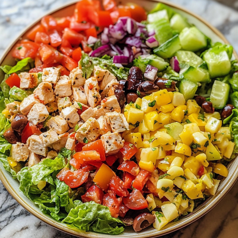 A colorful Italian chopped salad.