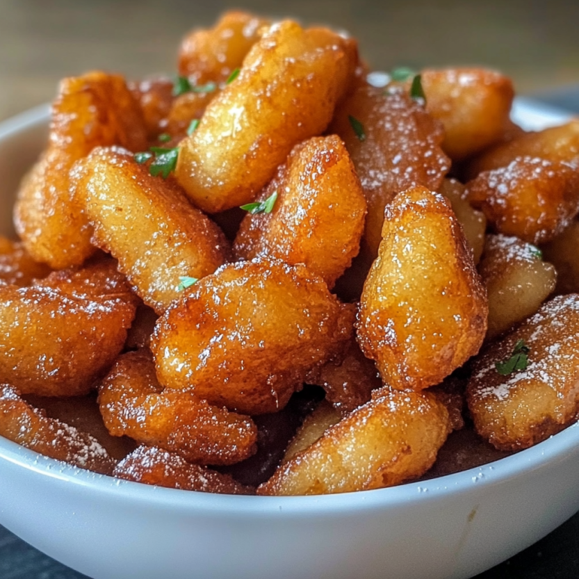 A bowl of fried apples.