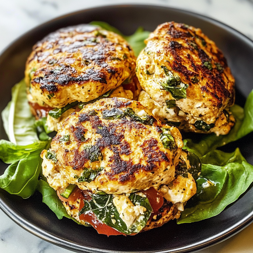 A plate of Greek chicken burgers.