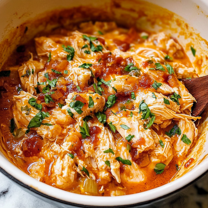 Un plat de chicken est servi dans un bol.