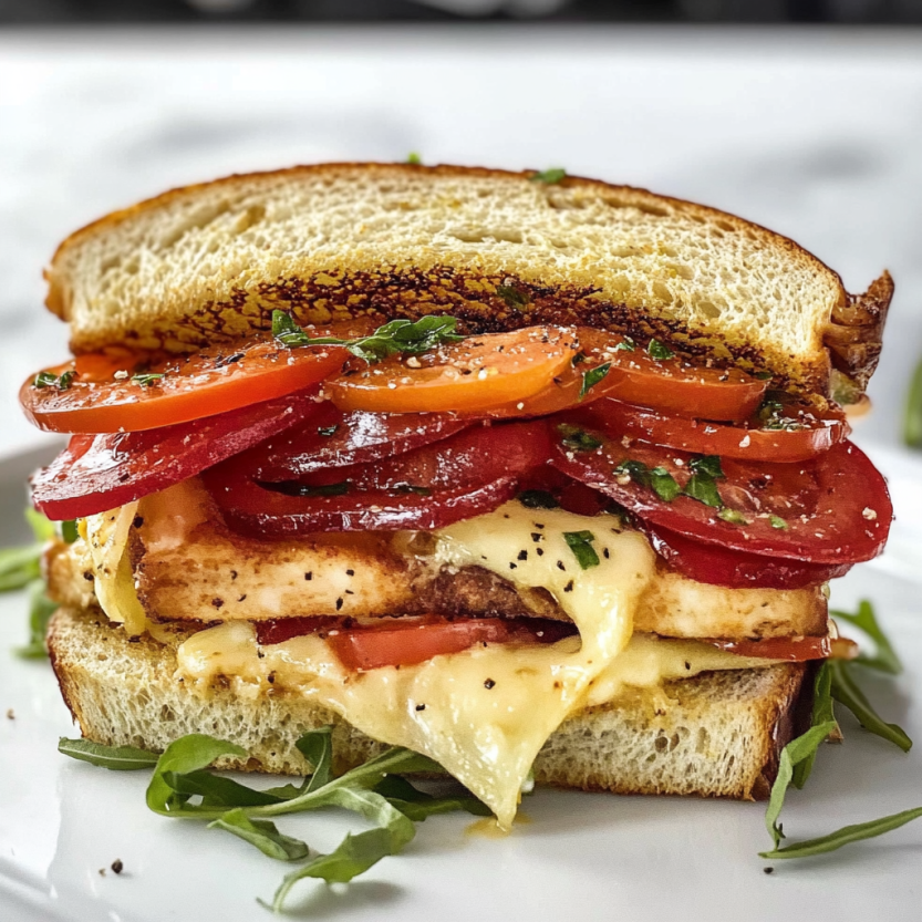 Un sandwich BLT posé sur une table.