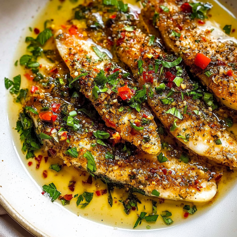 Big plate of sardines with a crispy Italian topping.