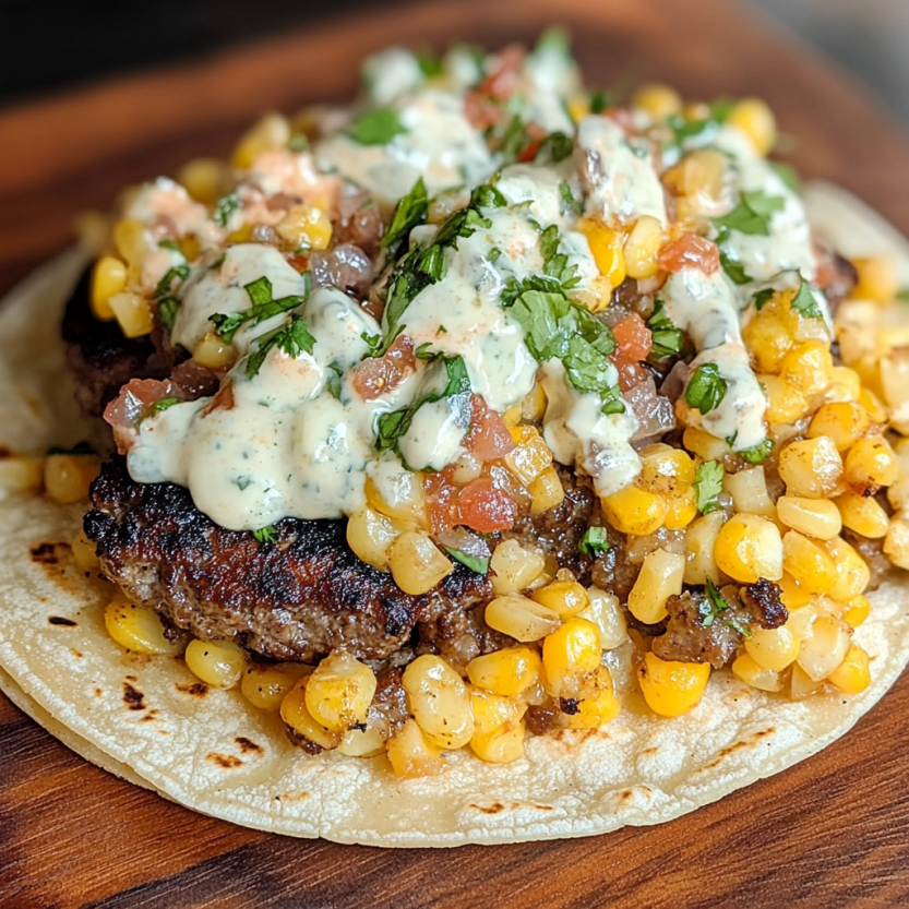 A taco with cheese, tomatoes, and spinach on top.