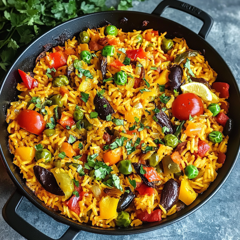 Une paella colorée et savoureuse, facile à préparer en 30 minutes.