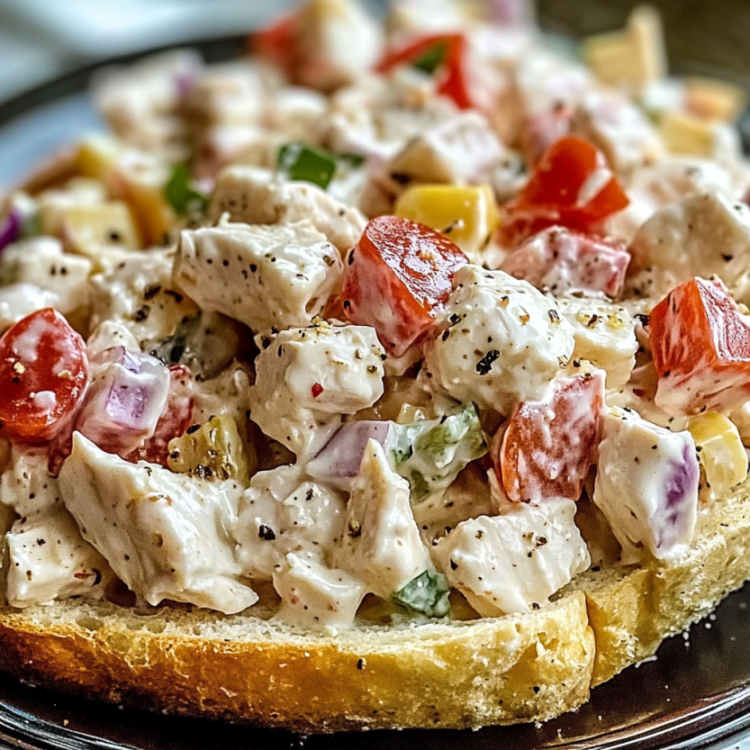 Une salade de poulet sur un grinder italien.