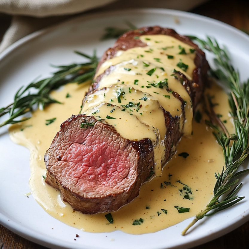 Grilled beef with a Bearnaise sauce that's super simple to whip up.