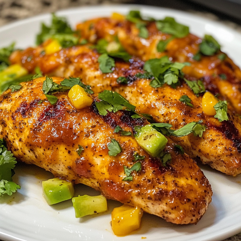 Tenders de poulet grillés avec des légumes frais.