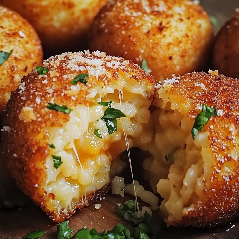 Michael Symon's arancini with herbs and sauces on the side.
