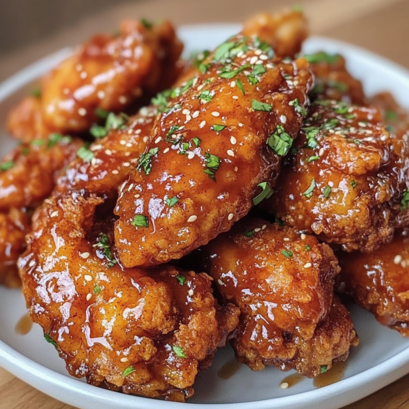 A plate of honey butter fried chicken.