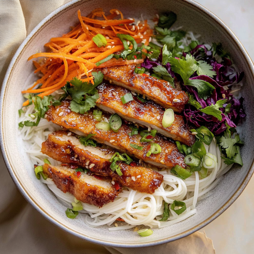 A bowl of Lemongrass Tofu Cutlets.