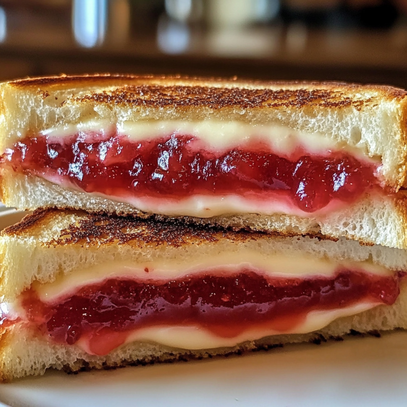 Two fried strawberry cheesecake sandwiches.