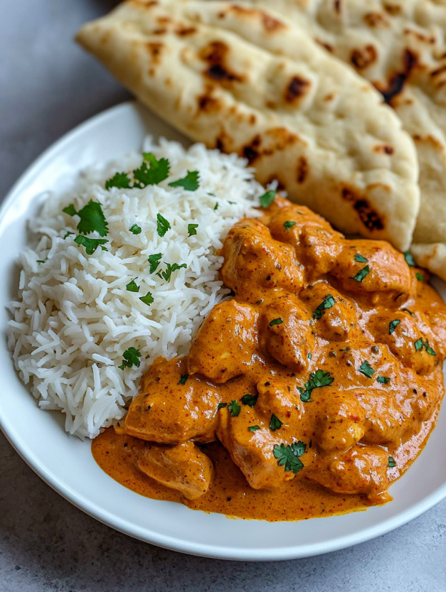 A plate of food with rice and chicken.