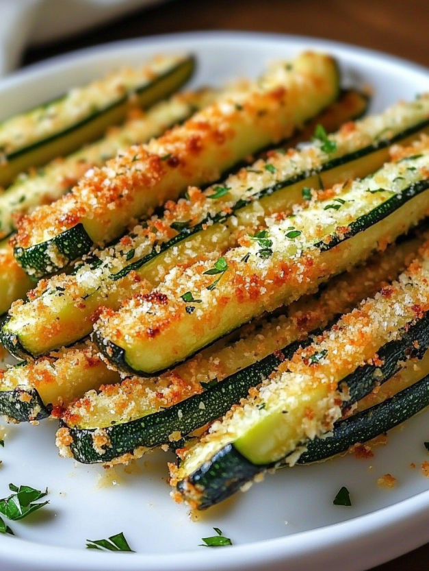 Crispy Parmesan Garlic Zucchini Fries.