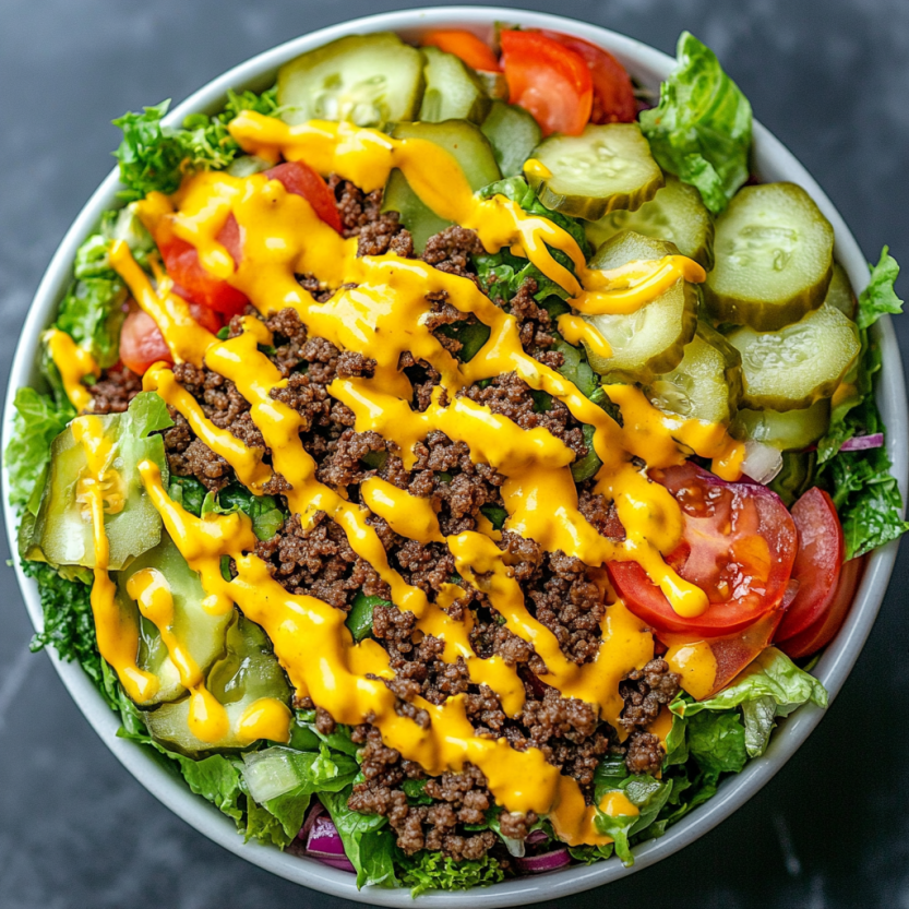 A bowl of salad with cheese and tomatoes.