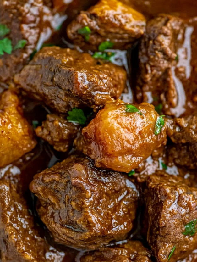 Slow cooker beef tips.