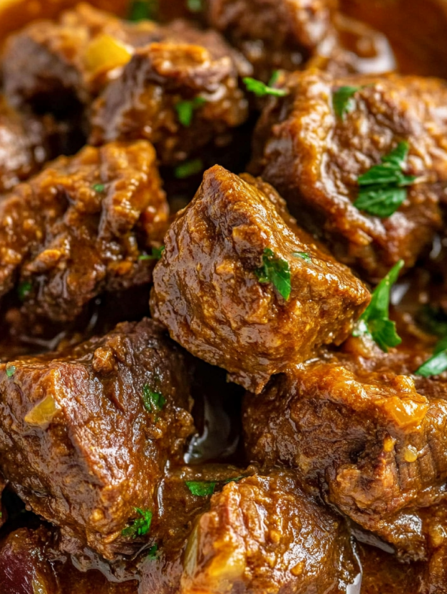 Slow cooker beef tips.