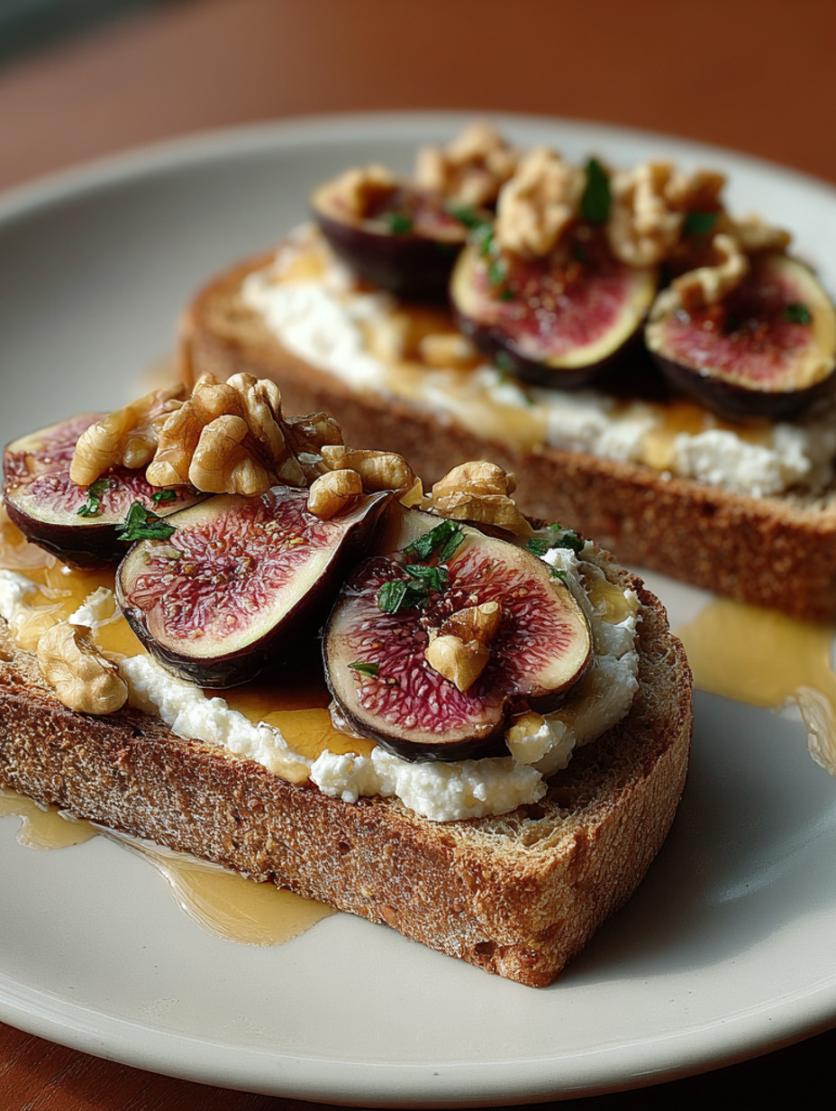 A slice of toast with figs and nuts on top.